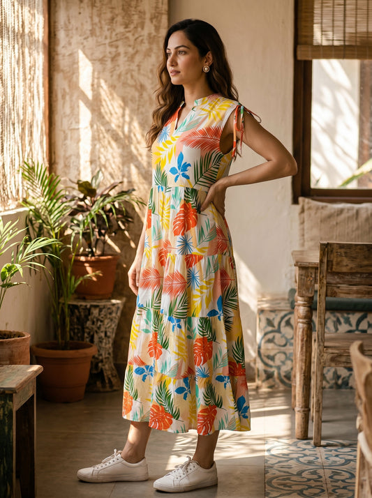 Girls Sleeveless Resort Dress – Beach Vacation Birthday Party Holiday Outfit & Summer Travel Wear