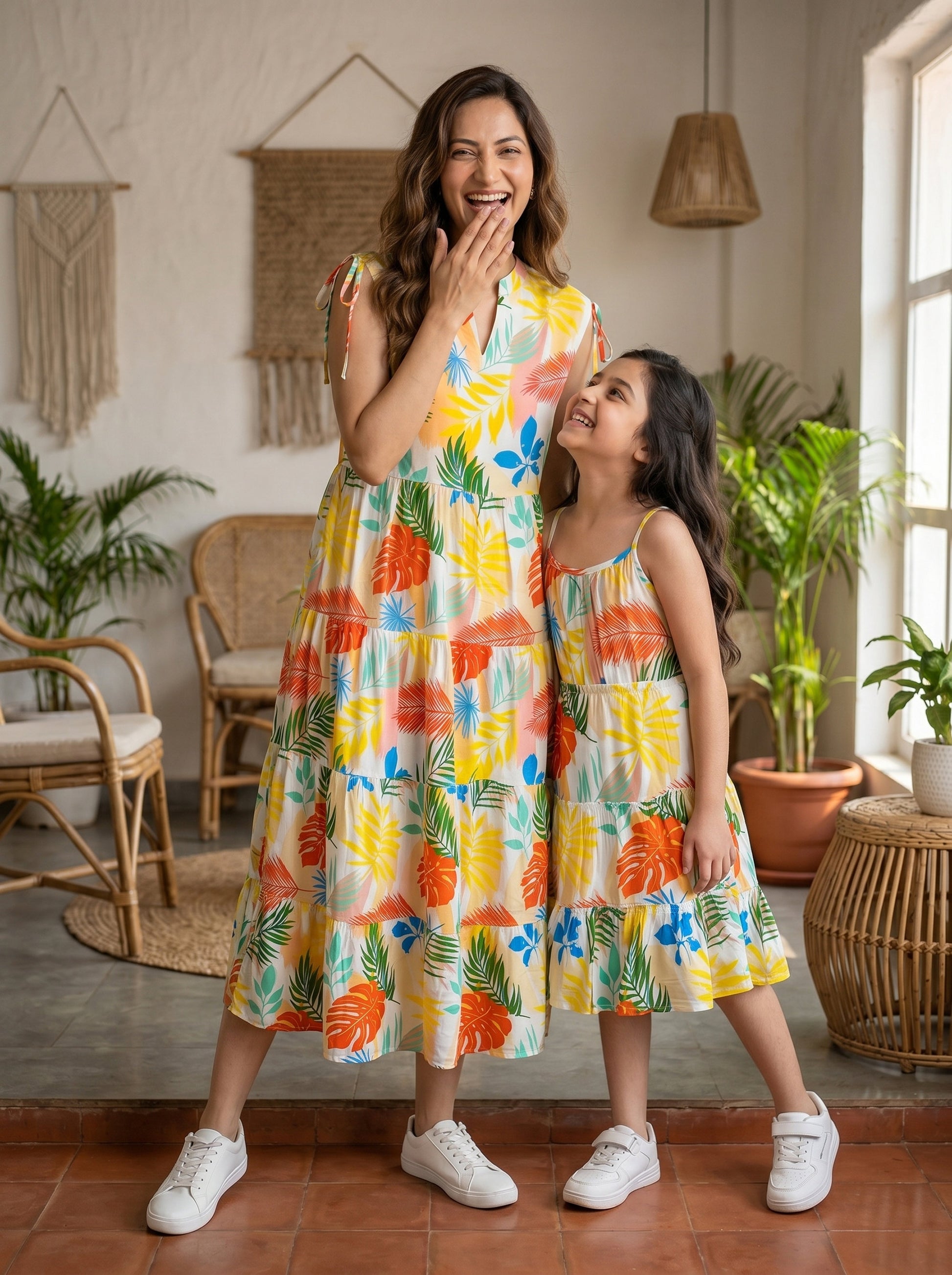 Mother Daughter Matching Resort Dresses – Family Vacation Outfit for Birthday Celebration & Beach Holiday