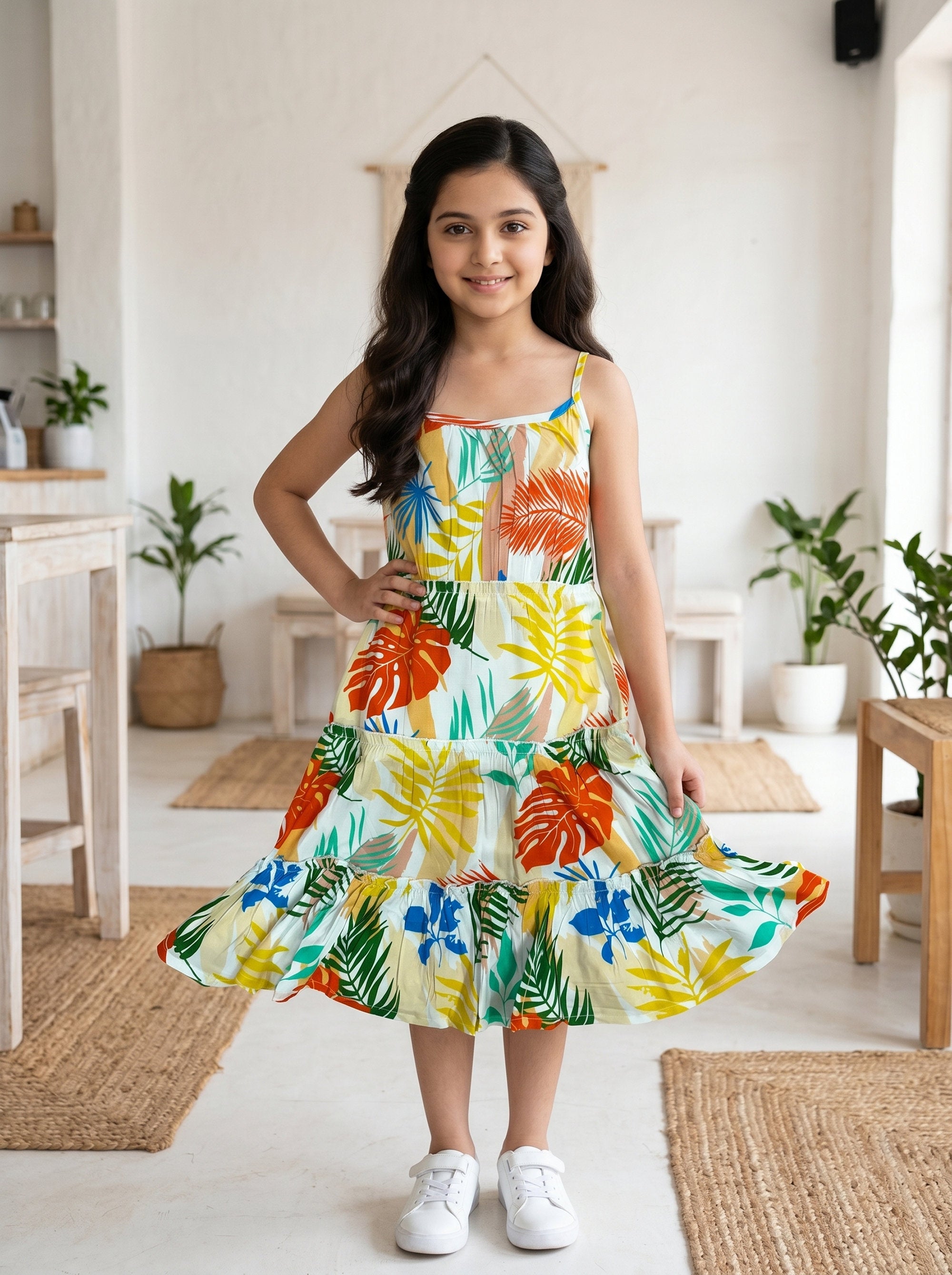 Girls Tropical Vacation Dress – Pool Party Birthday Celebration Beach Holiday & Resort Wear