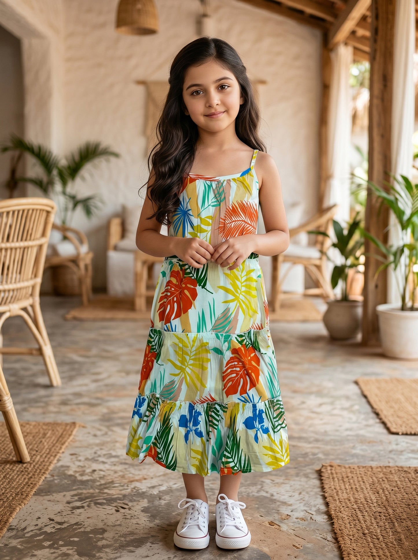 Girls Tropical Vacation Dress – Pool Party Birthday Celebration Beach Holiday & Resort Wear