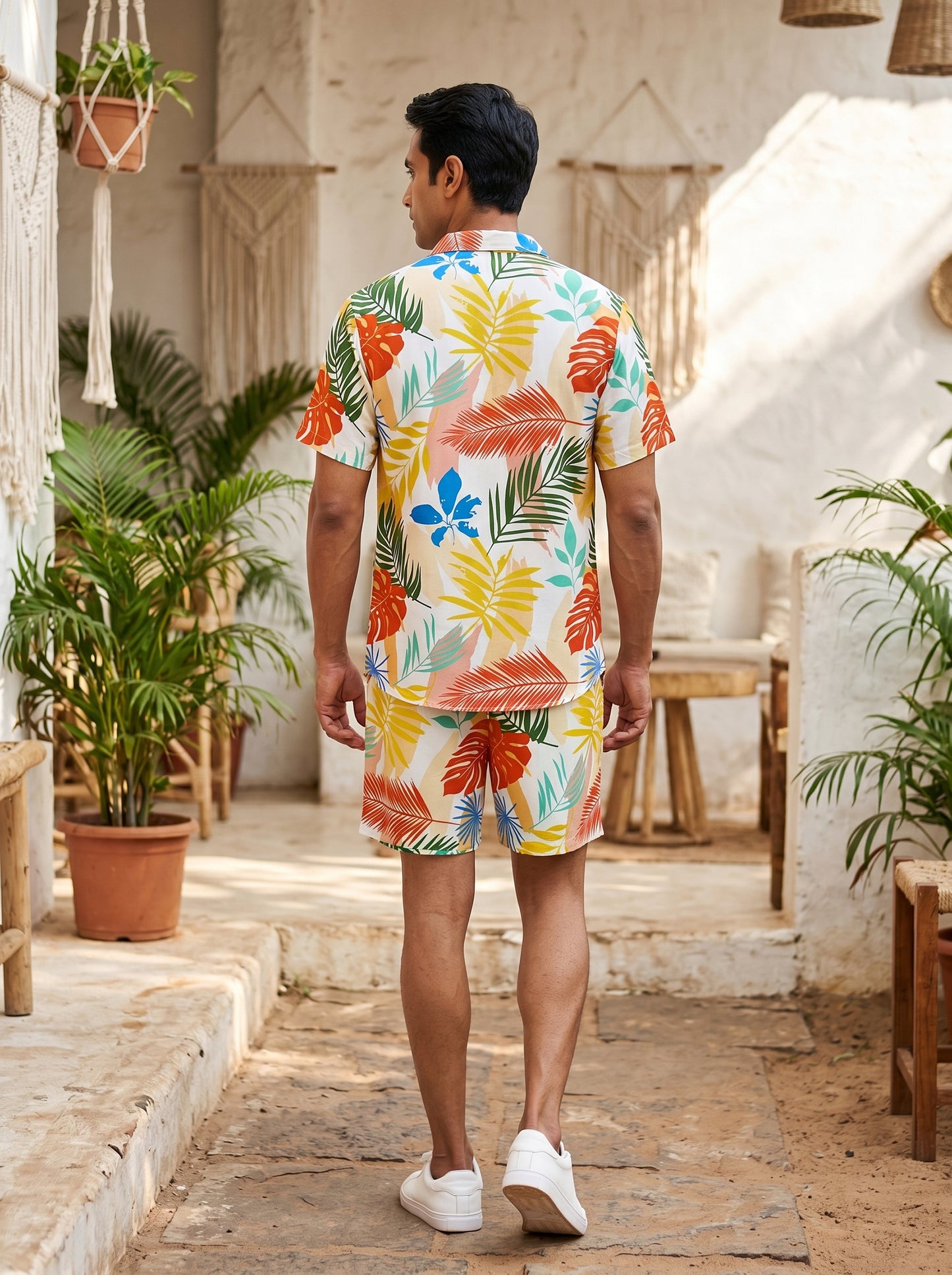 Men's Tropical Co-Ord Set – Beach Vacation Shirt & Shorts for Pool Party Resort Holiday & Cruise Travel