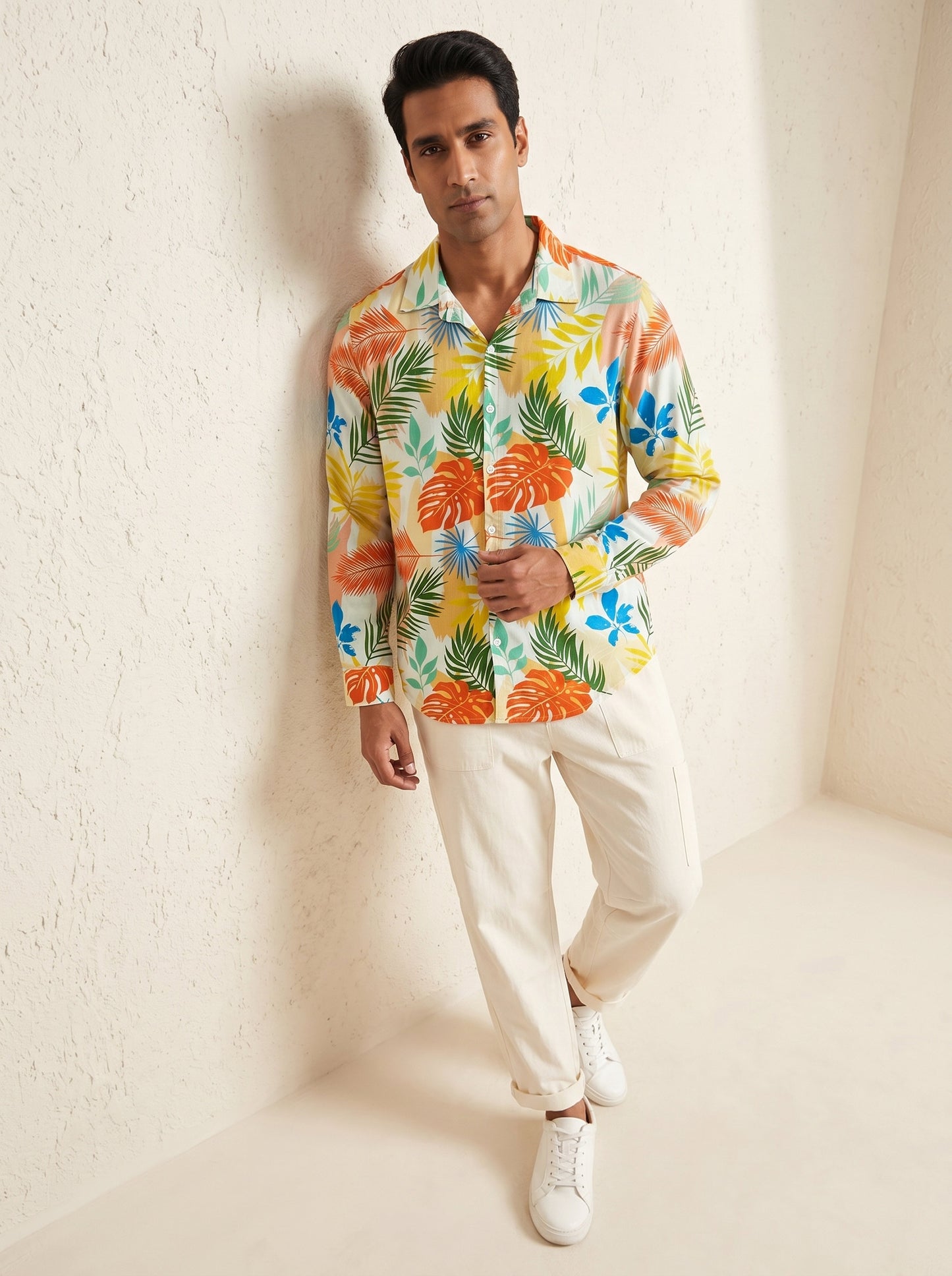 Men's Full Sleeve Resort Shirt – Vacation Dinner Anniversary Celebration Pre Wedding Shoot & Party Wear
