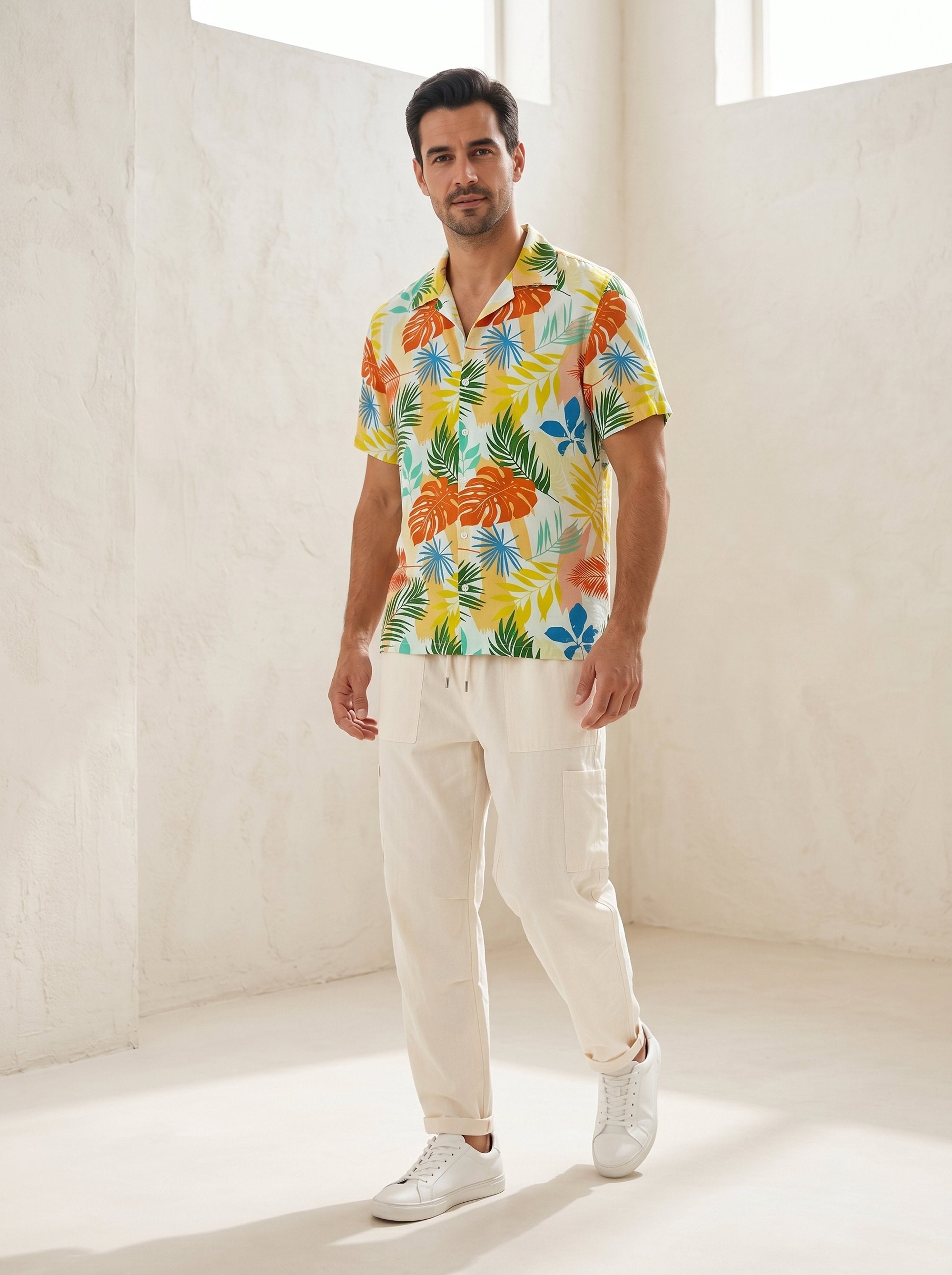 Men's Short Sleeve Beach Shirt – Pool Party Resort Wear Goa Holiday Friends Reunion & Vacation Outfit