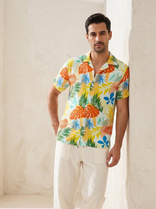 Men's Short Sleeve Beach Shirt – Pool Party Resort Wear Goa Holiday Friends Reunion & Vacation Outfit