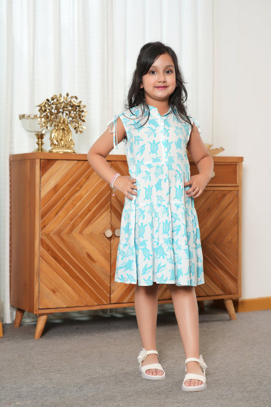 Girl’s Tropical Midi Dress – Sleeveless Summer Resort Outfit