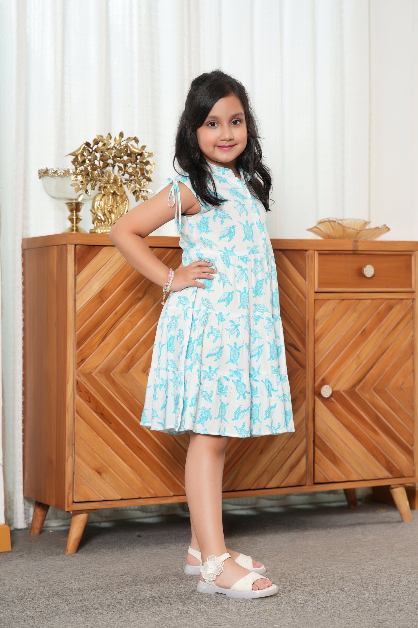 Girl’s Tropical Midi Dress – Sleeveless Summer Resort Outfit