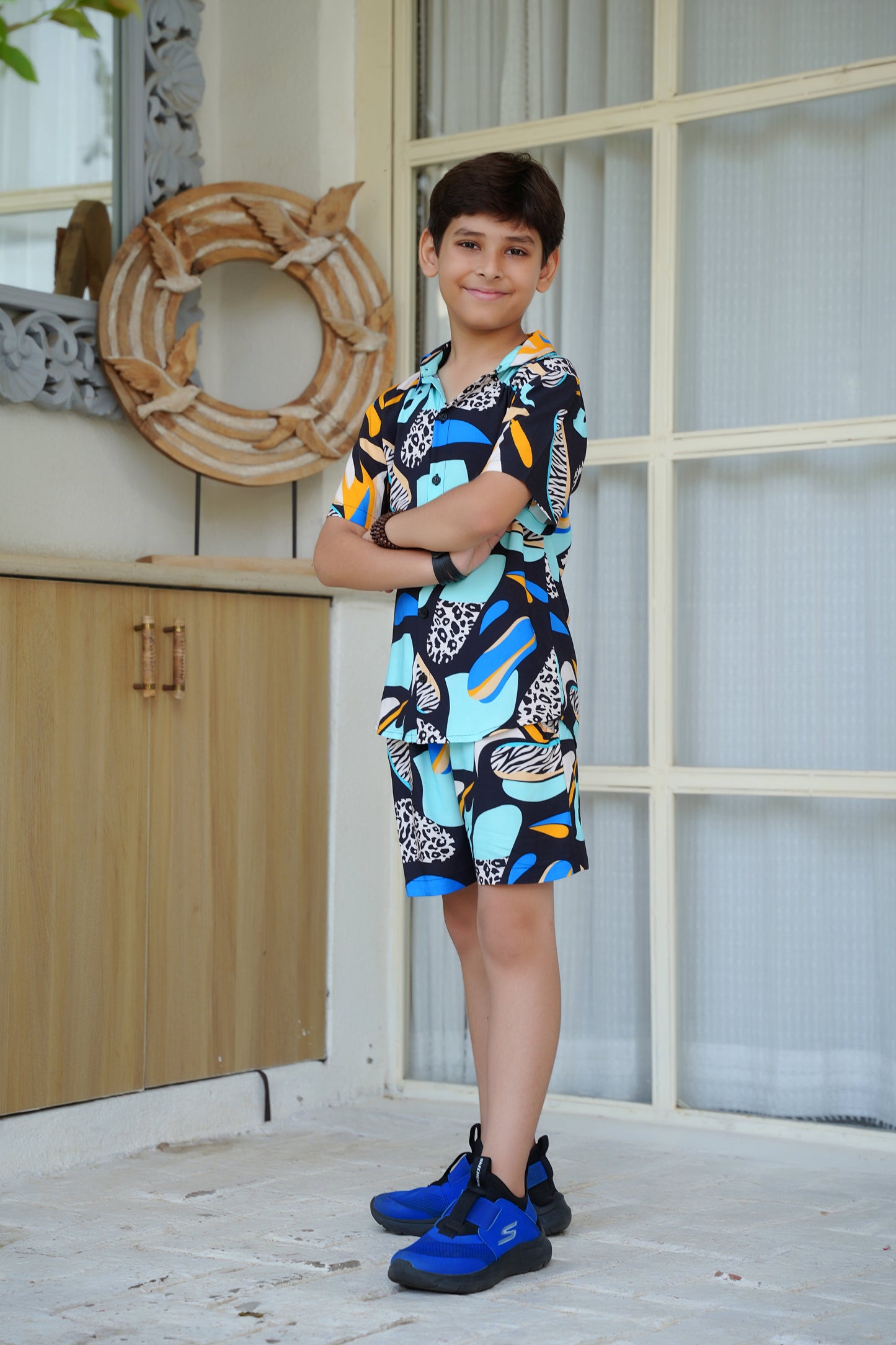 Boys Beach Co Ord Set – Shirt and Shorts Vacation Outfit