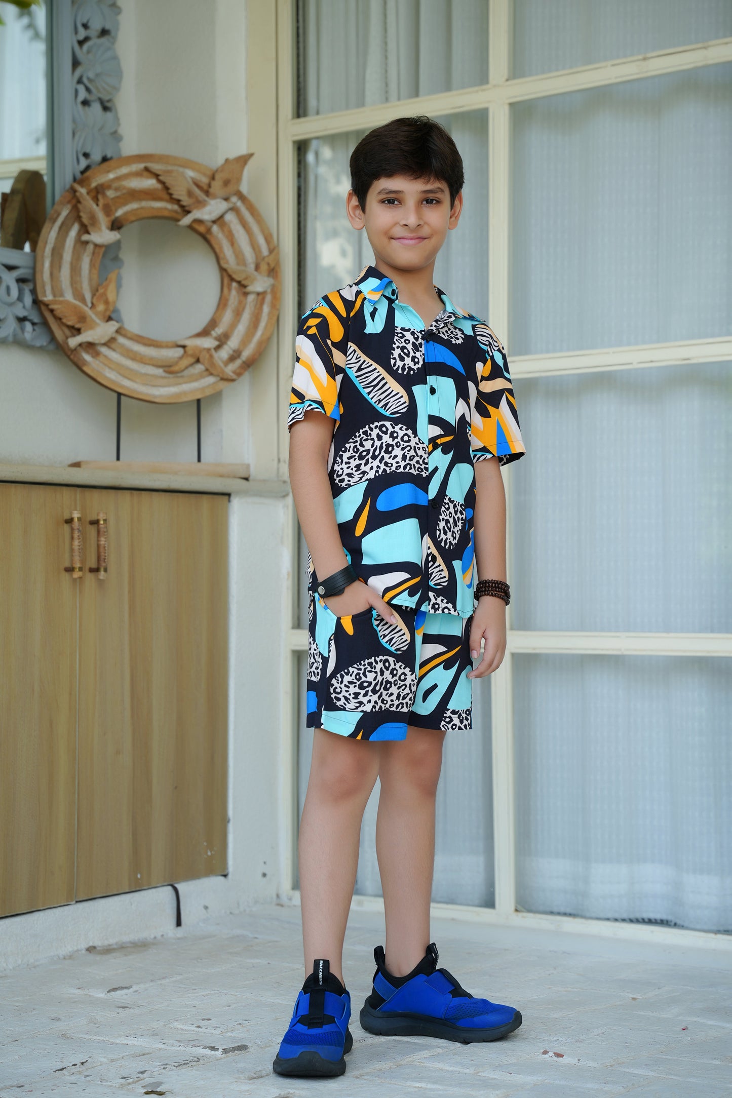 Boys Beach Co Ord Set – Shirt and Shorts Vacation Outfit