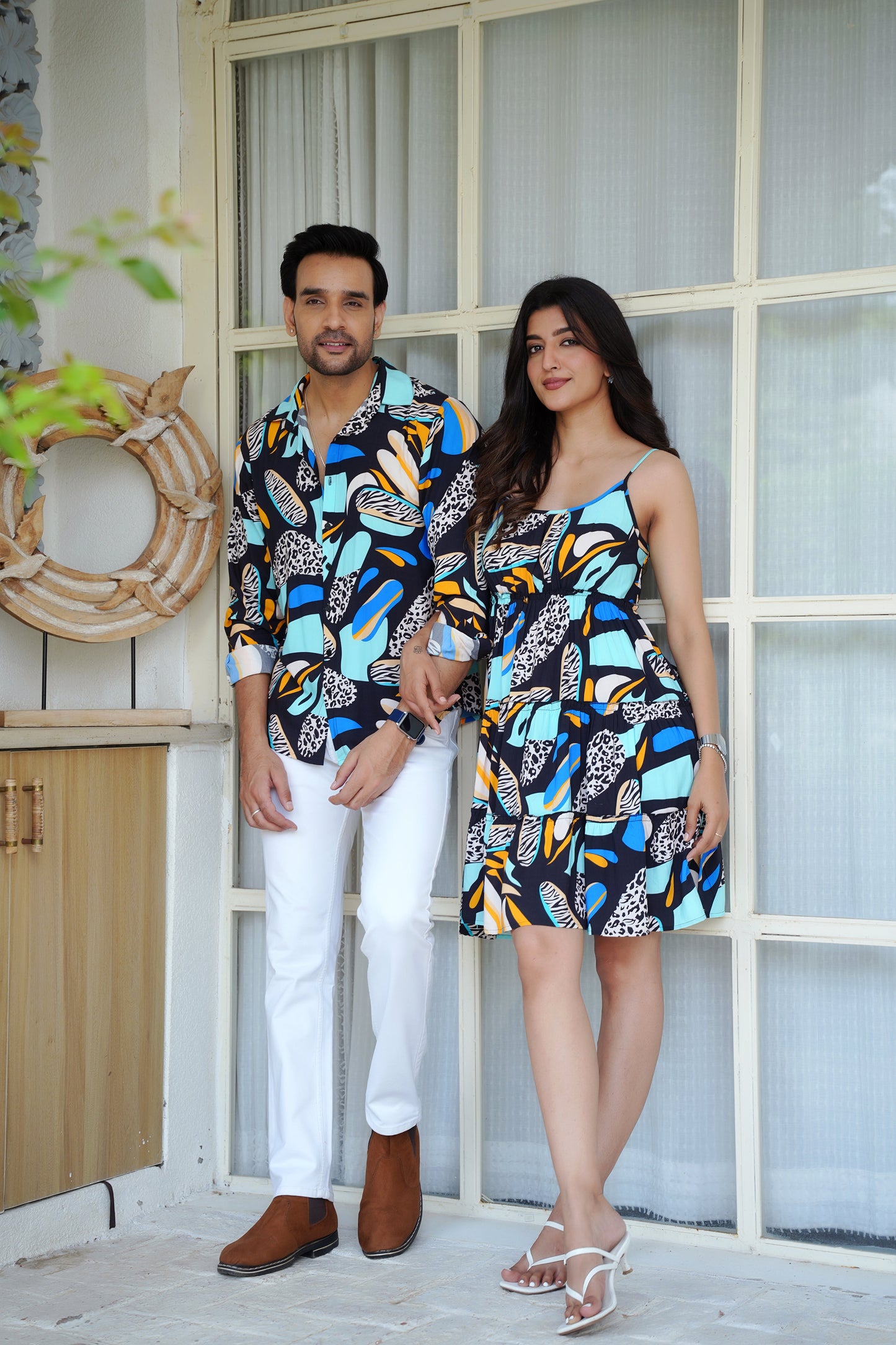 Couple Twinning Outfit – Shirt and Dress for Vacation Parties