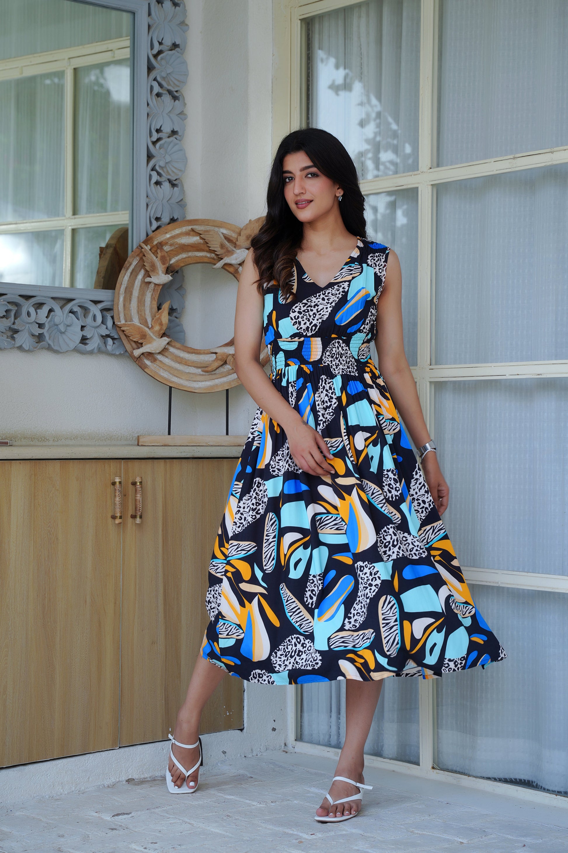 vacation birthday dress Retro Green Print Floral Strapless Satin Long Outfit Party Dress Vacation Dress Birthday Dress SH3518
