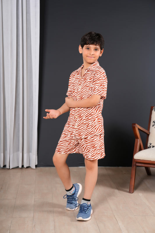 Tropical Co-Ord Set for Boys – Matching Holiday Shirt & Shorts