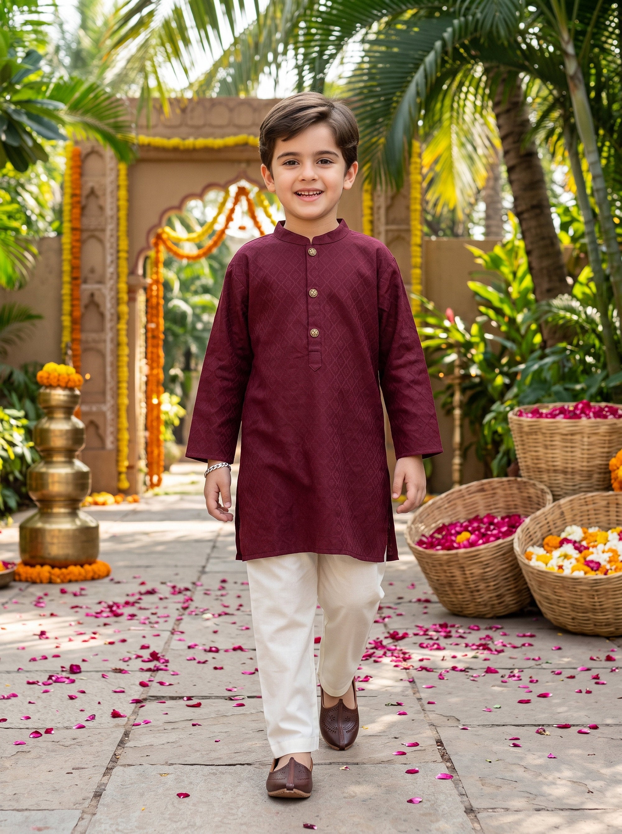 Boys Cotton Kurta Pajama Set – Festive Wear