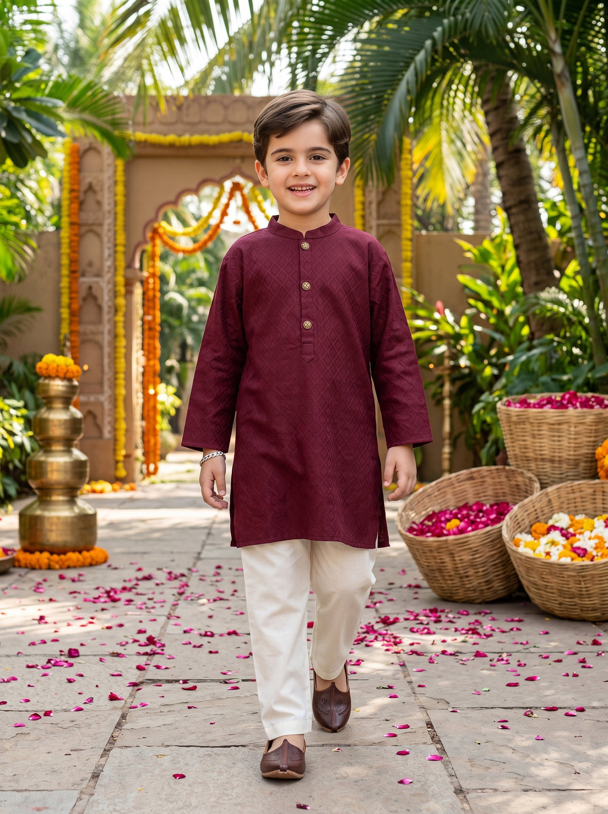 Boys Cotton Kurta Pajama Set – Festive Wear