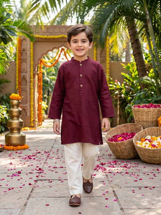 Boys Cotton Kurta Pajama Set – Festive Wear