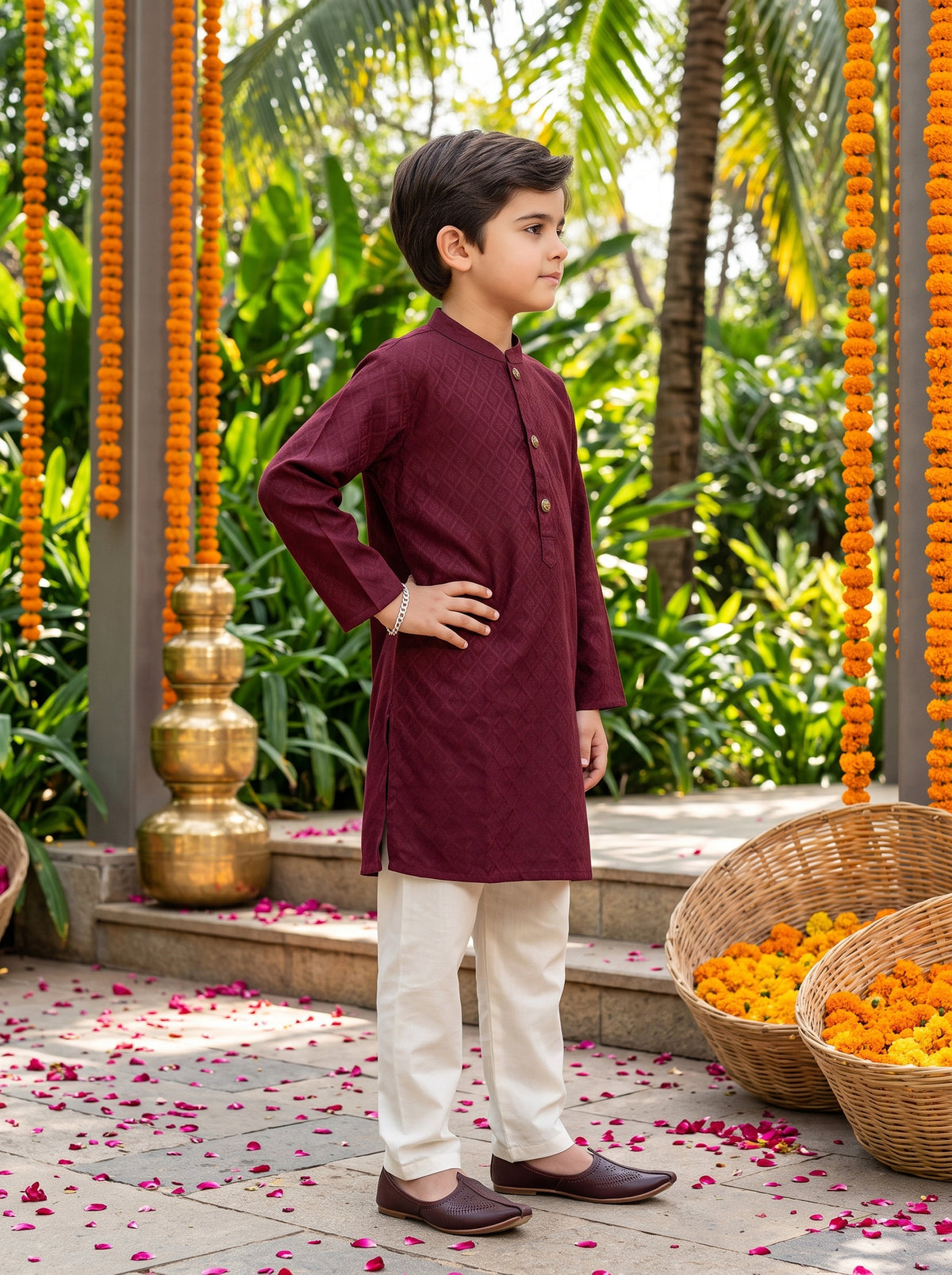 Boys Cotton Kurta Pajama Set – Festive Wear