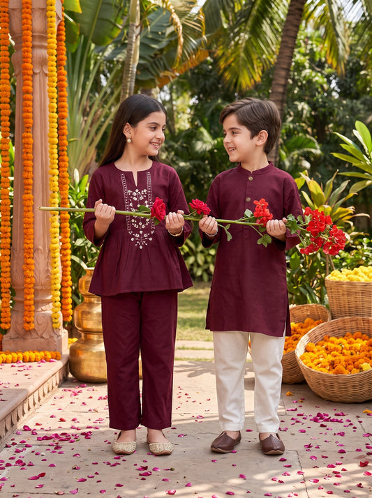 Brother & Sister Matching Outfits – Cotton Ethnic Wear