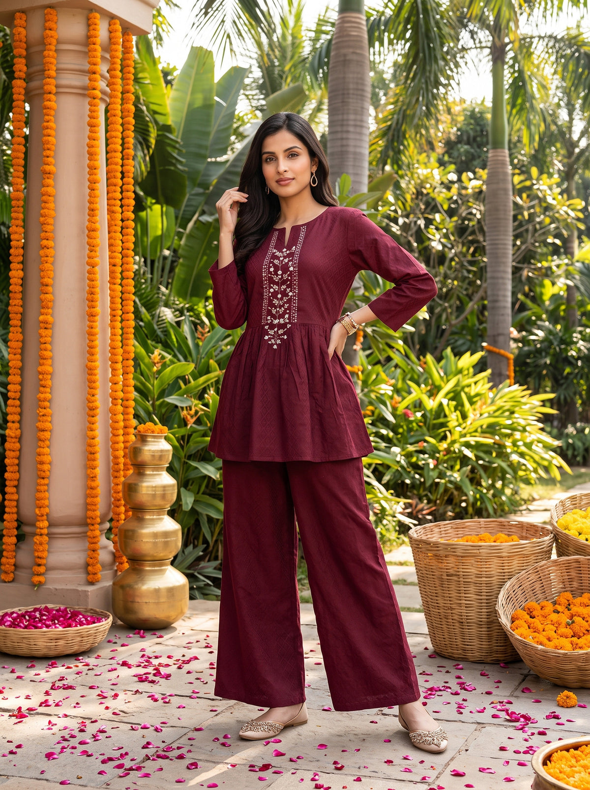 Women’s Cotton Co-Ord Set – Festive Ethnic Wear