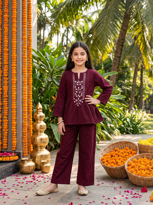 Girl’s Cotton Co-Ord Set – Festive Ethnic Wear