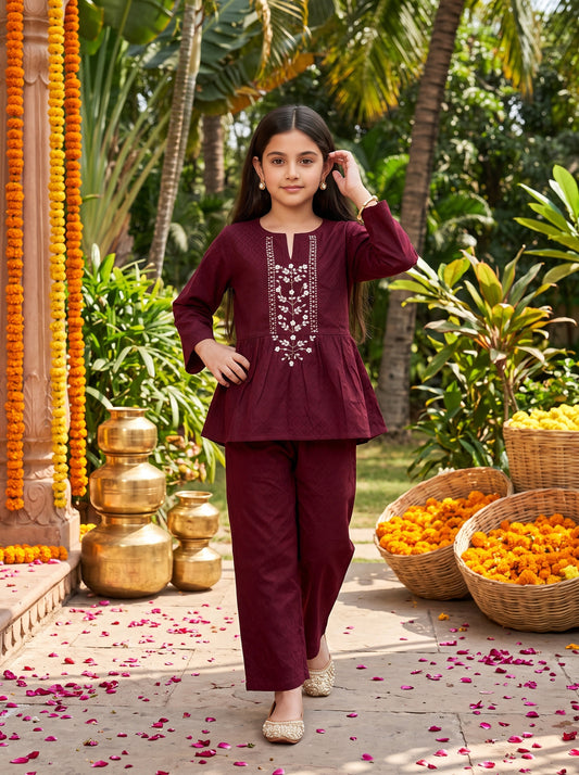 Girl’s Cotton Co-Ord Set – Festive Ethnic Wear