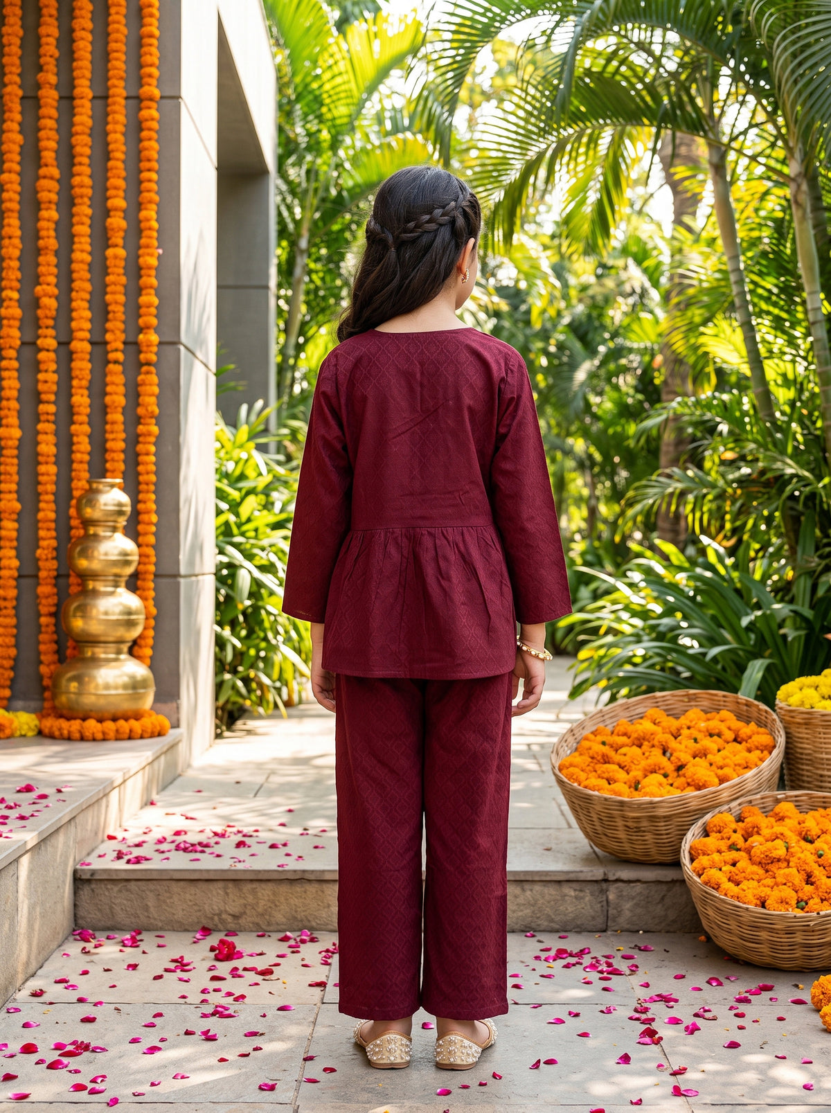 Girl’s Cotton Co-Ord Set – Festive Ethnic Wear