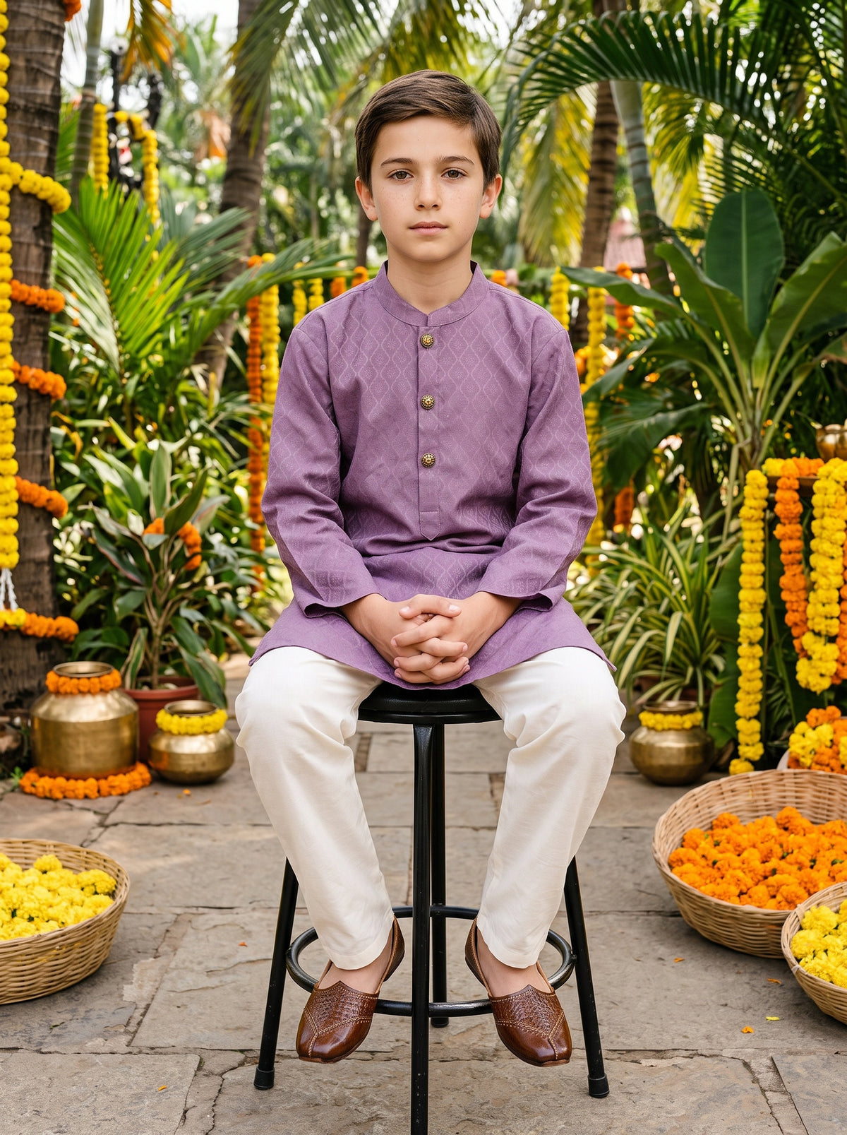 Boys Cotton Kurta Pajama Set – Festive Wear