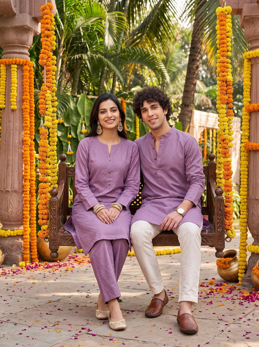 Couple Matching Ethnic Set – Cotton Festive Wear