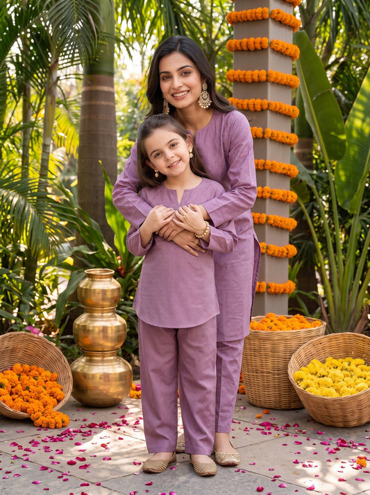 Mother & Daughter Matching Set – Cotton Ethnic Wear