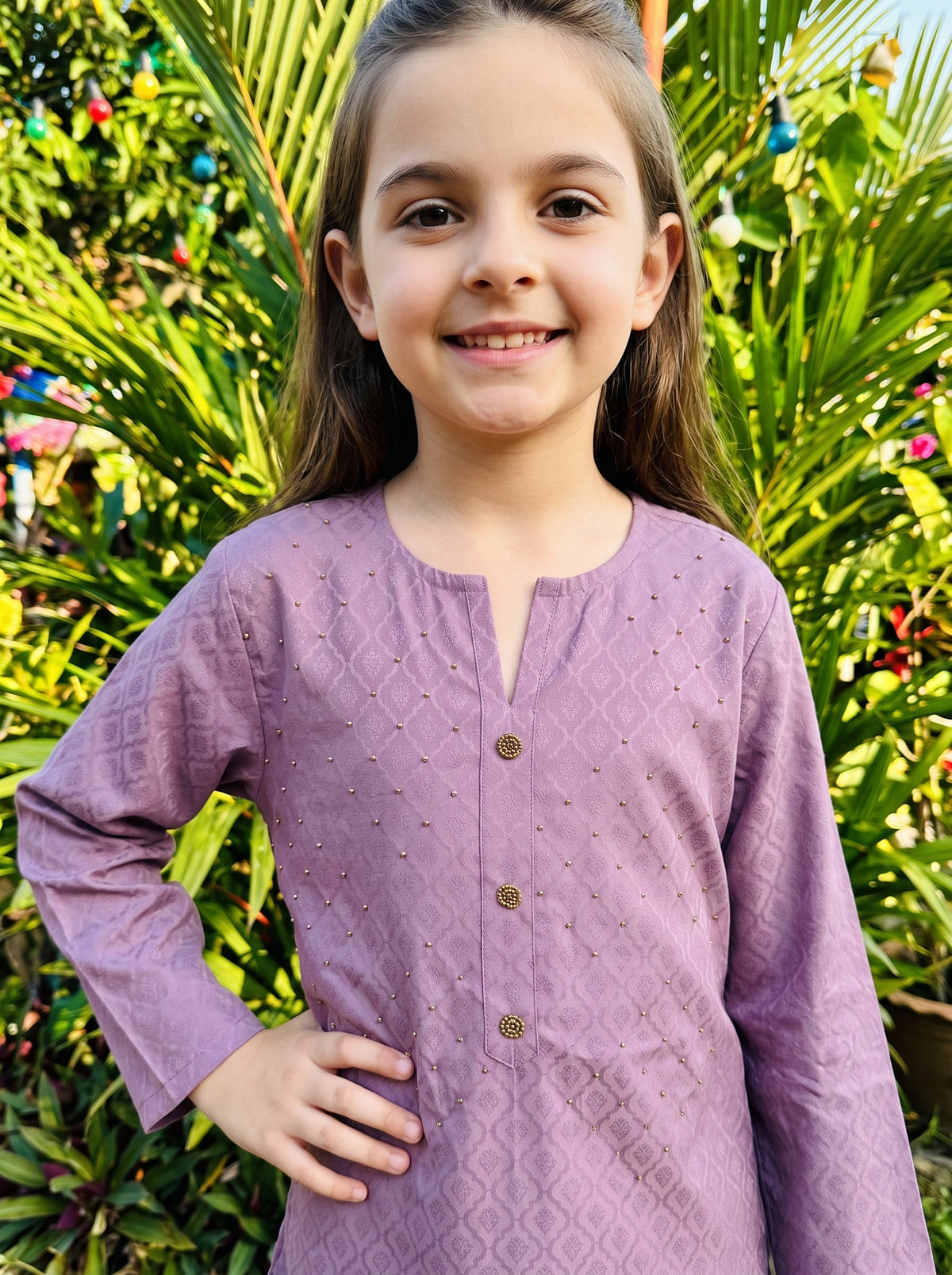 Girl’s Cotton Kurta Set – Festive Wear